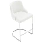 Bekrvio Set di 2 sgabelli da bar, altezza bancone 26 pollici con schienale - Base a U in acciaio rivestita in pelle PU/velluto per isola della cucina