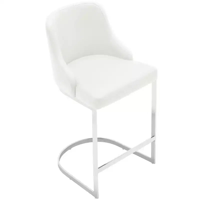 Bekrvio Set di 2 sgabelli da bar, altezza bancone 26 pollici con schienale - Base a U in acciaio rivestita in pelle PU/velluto per isola della cucina