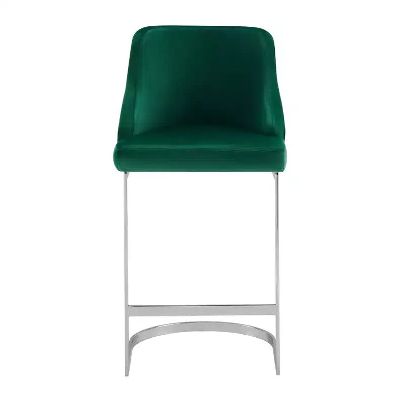 Bekrvio Set di 2 sgabelli da bar, altezza bancone 26 pollici con schienale - Base a U in acciaio rivestita in pelle PU/velluto per isola della cucina