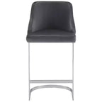 Bekrvio Set di 2 sgabelli da bar, altezza bancone 26 pollici con schienale - Base a U in acciaio rivestita in pelle PU/velluto per isola della cucina
