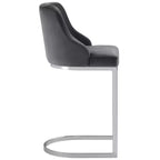 Bekrvio Set di 2 sgabelli da bar, altezza bancone 26 pollici con schienale - Base a U in acciaio rivestita in pelle PU/velluto per isola della cucina