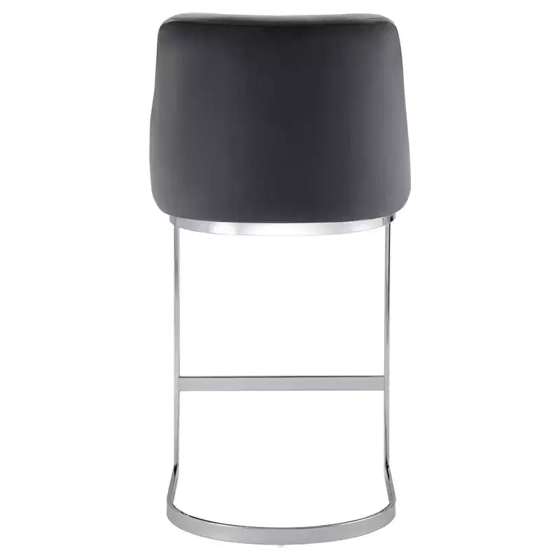 Bekrvio Set di 2 sgabelli da bar, altezza bancone 26 pollici con schienale - Base a U in acciaio rivestita in pelle PU/velluto per isola della cucina