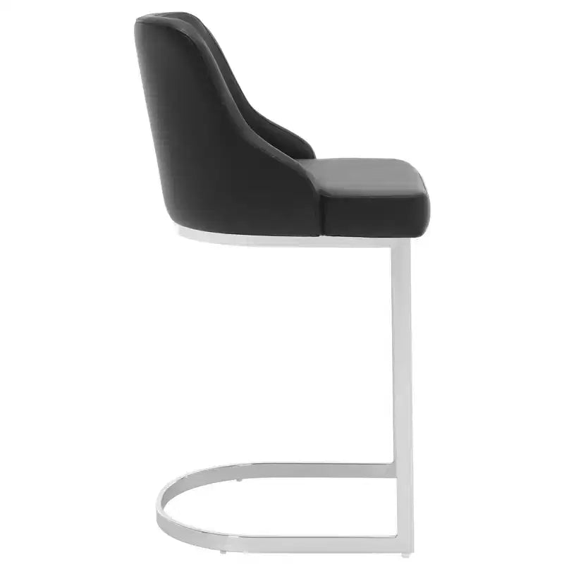 Bekrvio Set di 2 sgabelli da bar, altezza bancone 26 pollici con schienale - Base a U in acciaio rivestita in pelle PU/velluto per isola della cucina