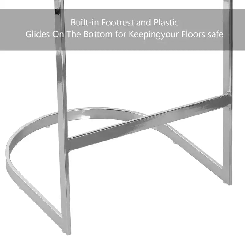 Bekrvio Set di 3 Sgabelli da Bar, Altezza 66 cm per Bancone con Schienale - Rivestimento in Pelle PU/Velluto, Base a U in Acciaio per Isola da Cucina