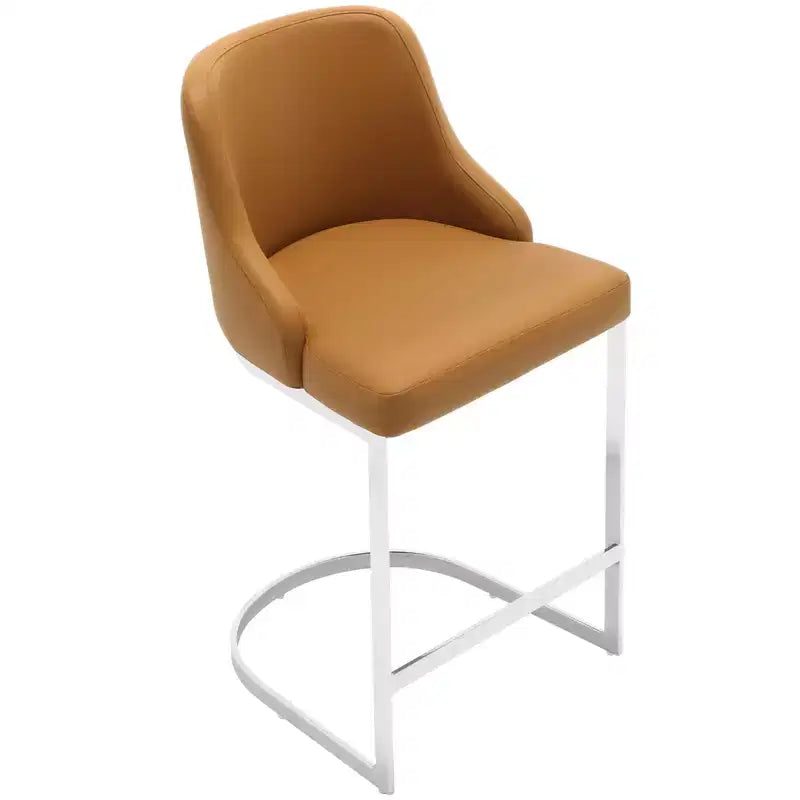 Bekrvio Set di 3 Sgabelli da Bar, Altezza 66 cm per Bancone con Schienale - Rivestimento in Pelle PU/Velluto, Base a U in Acciaio per Isola da Cucina
