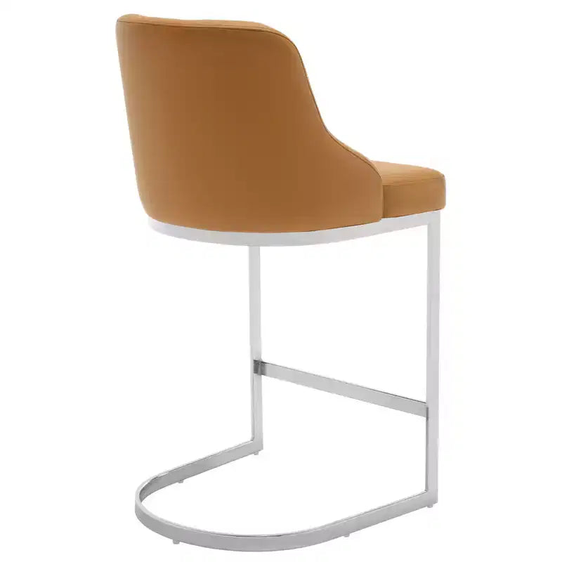 Bekrvio Set di 3 Sgabelli da Bar, Altezza 66 cm per Bancone con Schienale - Rivestimento in Pelle PU/Velluto, Base a U in Acciaio per Isola da Cucina