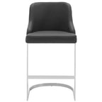 Bekrvio Set di 3 Sgabelli da Bar, Altezza 66 cm per Bancone con Schienale - Rivestimento in Pelle PU/Velluto, Base a U in Acciaio per Isola da Cucina