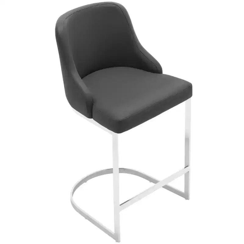 Bekrvio Set di 3 Sgabelli da Bar, Altezza 66 cm per Bancone con Schienale - Rivestimento in Pelle PU/Velluto, Base a U in Acciaio per Isola da Cucina
