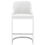 Bekrvio Set di 3 Sgabelli da Bar, Altezza 66 cm per Bancone con Schienale - Rivestimento in Pelle PU/Velluto, Base a U in Acciaio per Isola da Cucina