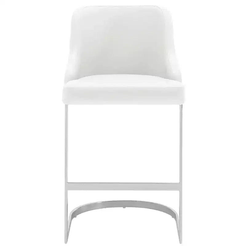 Bekrvio Set di 3 Sgabelli da Bar, Altezza 66 cm per Bancone con Schienale - Rivestimento in Pelle PU/Velluto, Base a U in Acciaio per Isola da Cucina