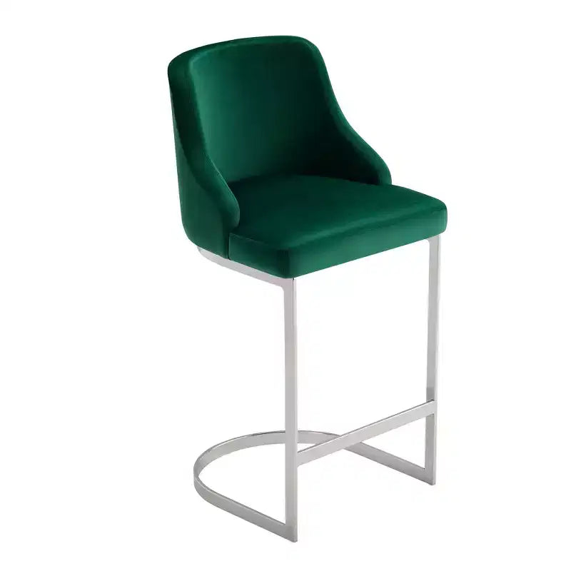 Bekrvio Set di 3 Sgabelli da Bar, Altezza 66 cm per Bancone con Schienale - Rivestimento in Pelle PU/Velluto, Base a U in Acciaio per Isola da Cucina