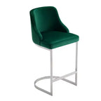 Bekrvio Set di 3 Sgabelli da Bar, Altezza 66 cm per Bancone con Schienale - Rivestimento in Pelle PU/Velluto, Base a U in Acciaio per Isola da Cucina