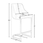 Bekrvio Set di 3 Sgabelli da Bar, Altezza 66 cm per Bancone con Schienale - Rivestimento in Pelle PU/Velluto, Base a U in Acciaio per Isola da Cucina