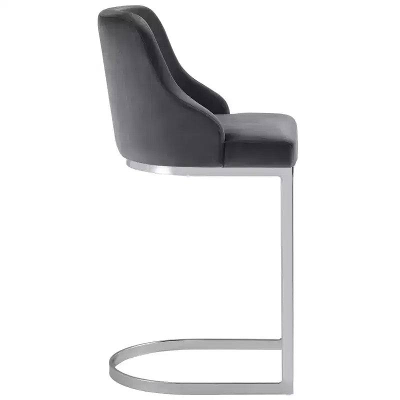 Bekrvio Set di 3 Sgabelli da Bar, Altezza 66 cm per Bancone con Schienale - Rivestimento in Pelle PU/Velluto, Base a U in Acciaio per Isola da Cucina