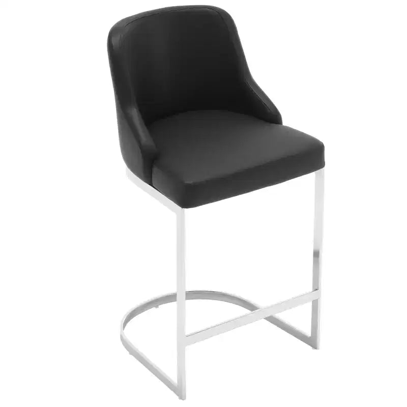 Bekrvio Set di 3 Sgabelli da Bar, Altezza 66 cm per Bancone con Schienale - Rivestimento in Pelle PU/Velluto, Base a U in Acciaio per Isola da Cucina