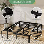 Telaio letto a piattaforma 6/12 TWIN/Full in metallo, supporto a doghe in acciaio resistente, senza rumore, spazio di archiviazione