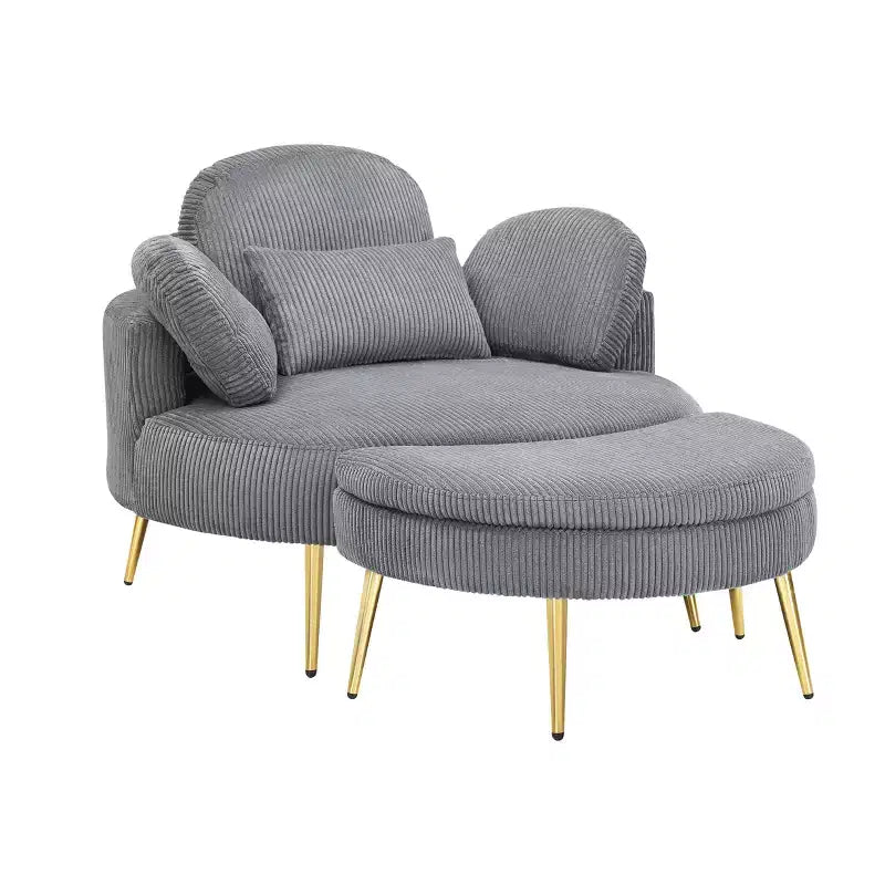 Okak Piccolo divano letto moderno con chaise longue e poggiapiedi contenitore mobile, divano poltrona imbottito per soggiorno, appartamento