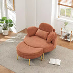 Okak Piccolo divano letto moderno con chaise longue e poggiapiedi contenitore mobile, divano poltrona imbottito per soggiorno, appartamento