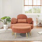 Okak Piccolo divano letto moderno con chaise longue e poggiapiedi contenitore mobile, divano poltrona imbottito per soggiorno, appartamento