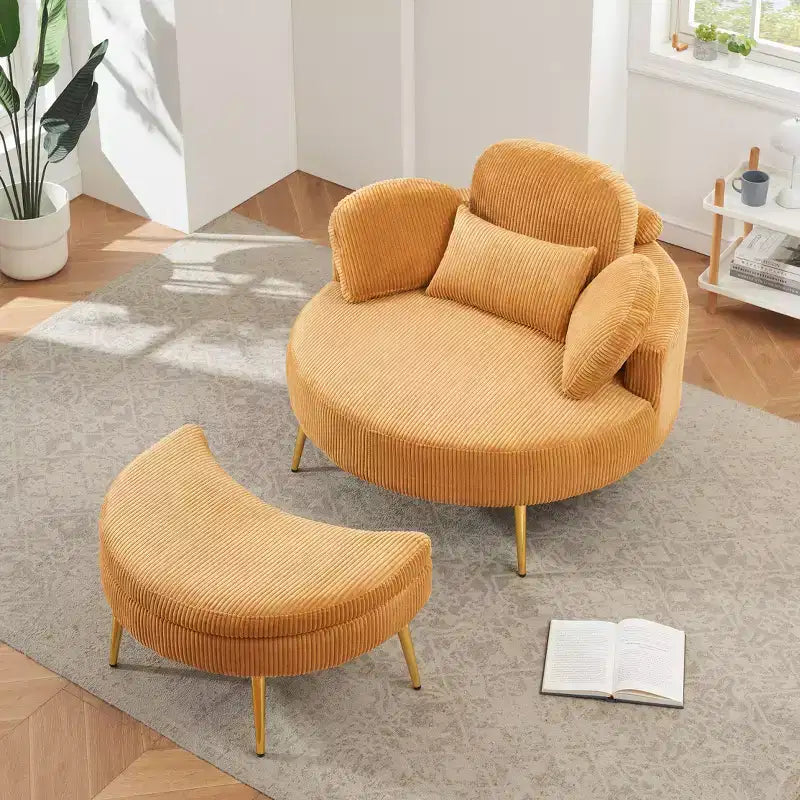 Okak Piccolo divano letto moderno con chaise longue e poggiapiedi contenitore mobile, divano poltrona imbottito per soggiorno, appartamento
