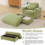 Okak Divano Letto Moderno Comodo con Chaise Longue e Pouf Contenitore Mobile, Divano Imbottito con Seduta Profonda per Soggiorno