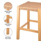 Sgabello da bar in legno da 60 cm Alaterre Furniture Newport con seduta in corda