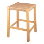 Sgabello da bar in legno da 60 cm Alaterre Furniture Newport con seduta in corda