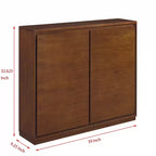 Okak 39in Mobile Credenza con 2 Fori di Uscita, Armadietto Contenitore, Armadietto da Cucina per Soggiorno, Cucina, Sala da Pranzo, Noce