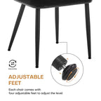 Bekrvio Rattan Dining Chairs Set di 2 - Sedie Laterali in Bouclé con Schienale in Cannage e Gambe in Metallo, Stile Moderno di Metà Secolo, per Cucina