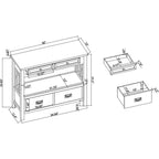 Consolle da 36 pollici, Ingresso Stile Rustico, Credenza a buffet in legno massello, Tavolo da divano con 4 cassetti e 1 ripiano per ingresso, corridoio o cucina