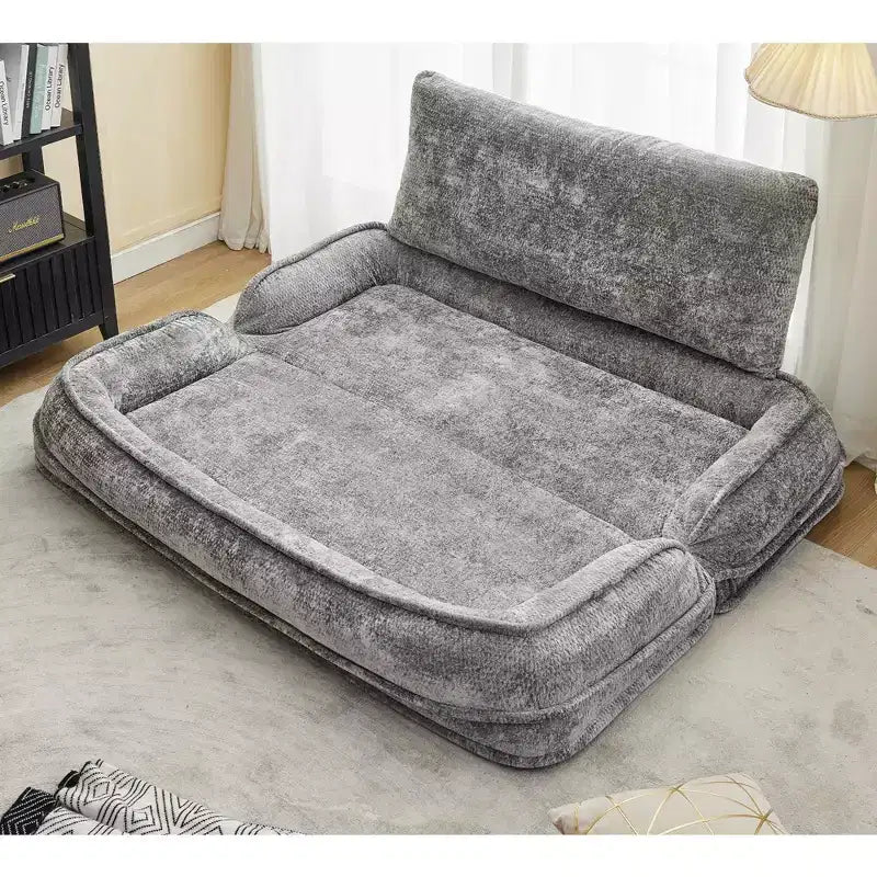 Okak Grande Pouf a Sacco Divano Letto per Cani con 5 Posizioni Regolabili, Divano Pigro in Ciniglia Extra Morbido 2-in-1 per Te e i Tuoi Animali Domestici
