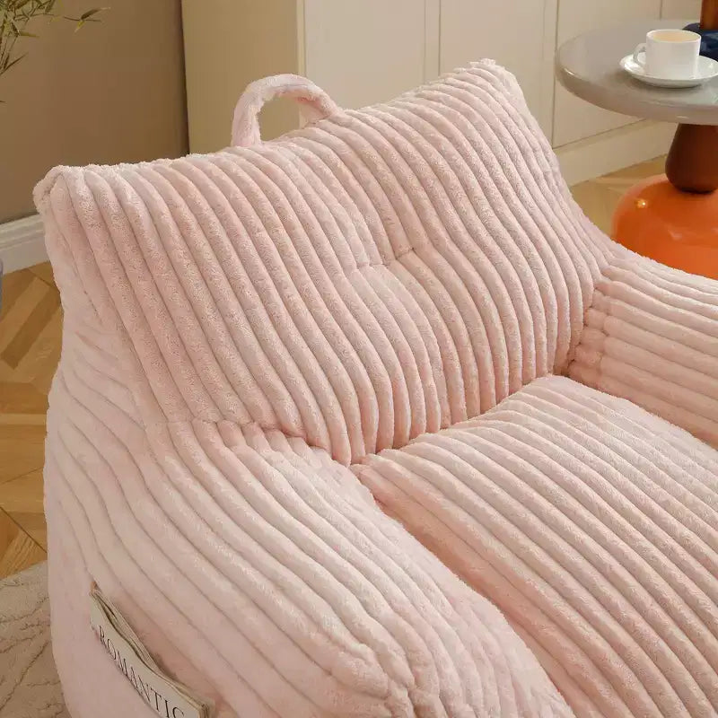 Divano Sacco Okak Moderno in Velluto a Coste Felpato con Braccioli e Poggiapiedi, Poltrona Lounge per Soggiorno, Camera da Letto