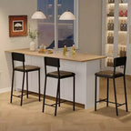 Set di sedie da pranzo Acekool in pelle PU nera, sedie da cucina moderne imbottite da 66 cm con gambe in metallo per appartamento con spazi ridotti