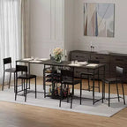 Set di sedie da pranzo Acekool in pelle PU nera, sedie da cucina moderne imbottite da 66 cm con gambe in metallo per appartamento con spazi ridotti
