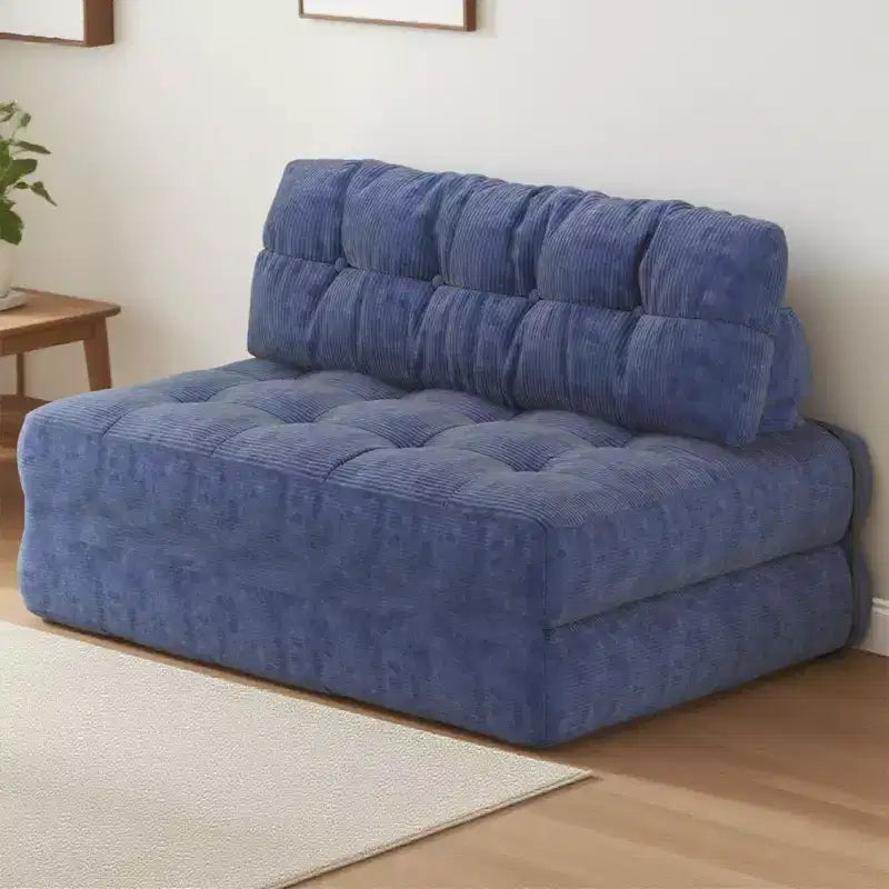 Divano letto pieghevole, divano pieghevole da pavimento con cuscino in velluto a coste