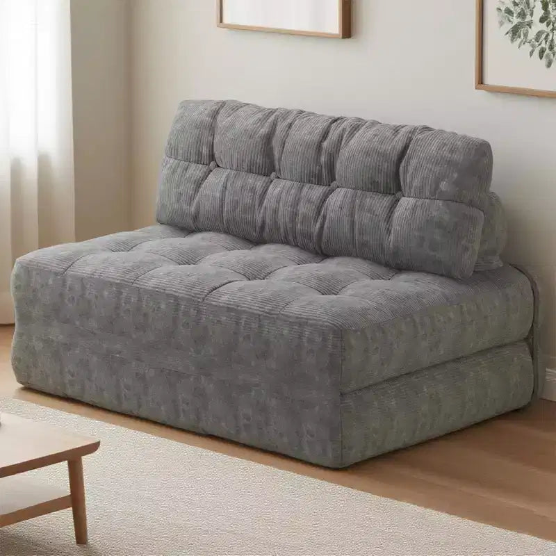 Divano letto pieghevole, divano pieghevole da pavimento con cuscino in velluto a coste