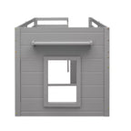Letto a soppalco basso con contenitore per bambini, letto a soppalco singolo in legno con armadio e mensola per bambine e bambini