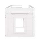 Letto a soppalco basso con contenitore per bambini, letto a soppalco singolo in legno con armadio e mensola per bambine e bambini