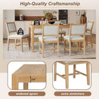 GDFStudio Giles - Set da pranzo 7 pezzi con tavolo rettangolare in legno e sedie imbottite