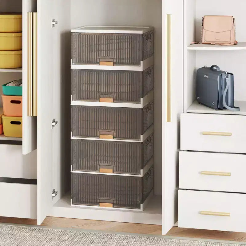 Costway Contenitori Impilabili a 5 Cubi con Ruote Staccabili Organizer Grande da 85 Litri