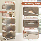 Costway Contenitori Impilabili a 5 Cubi con Ruote Staccabili Organizer Grande da 85 Litri