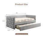 CLIHOME Design Moderno Divano Letto Singolo con Letto Estraibile e Piattaforma Pronta per Materasso in Legno Ingegnerizzato