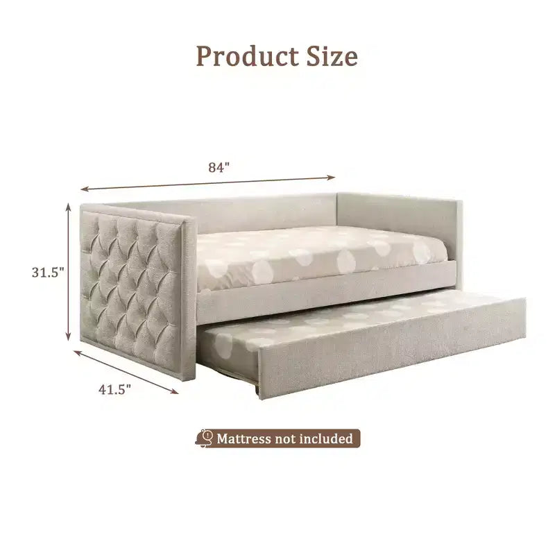 CLIHOME Design Moderno Divano Letto Singolo con Letto Estraibile e Piattaforma Pronta per Materasso in Legno Ingegnerizzato