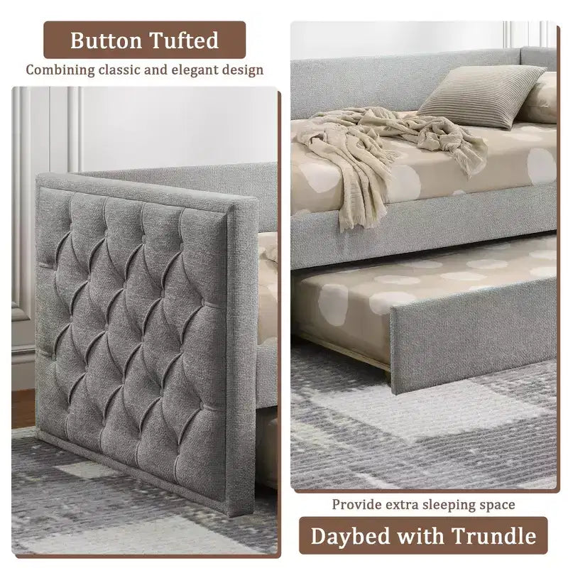 CLIHOME Design Moderno Divano Letto Singolo con Letto Estraibile e Piattaforma Pronta per Materasso in Legno Ingegnerizzato