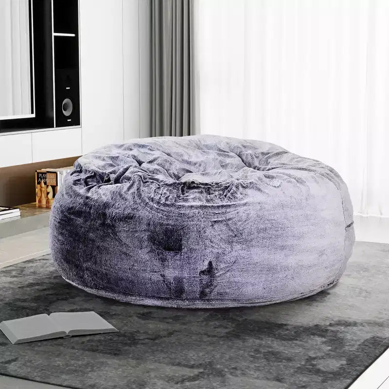 HomeStock Bala Pouf 150 cm in schiuma e pelliccia sintetica