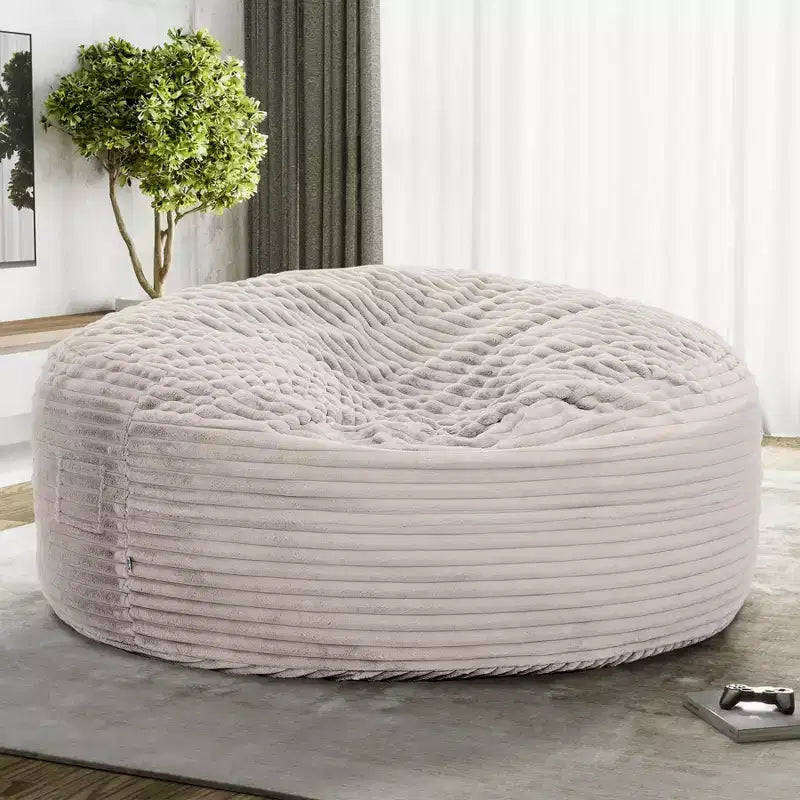 HomeStock Bala Pouf 150 cm in schiuma e pelliccia sintetica