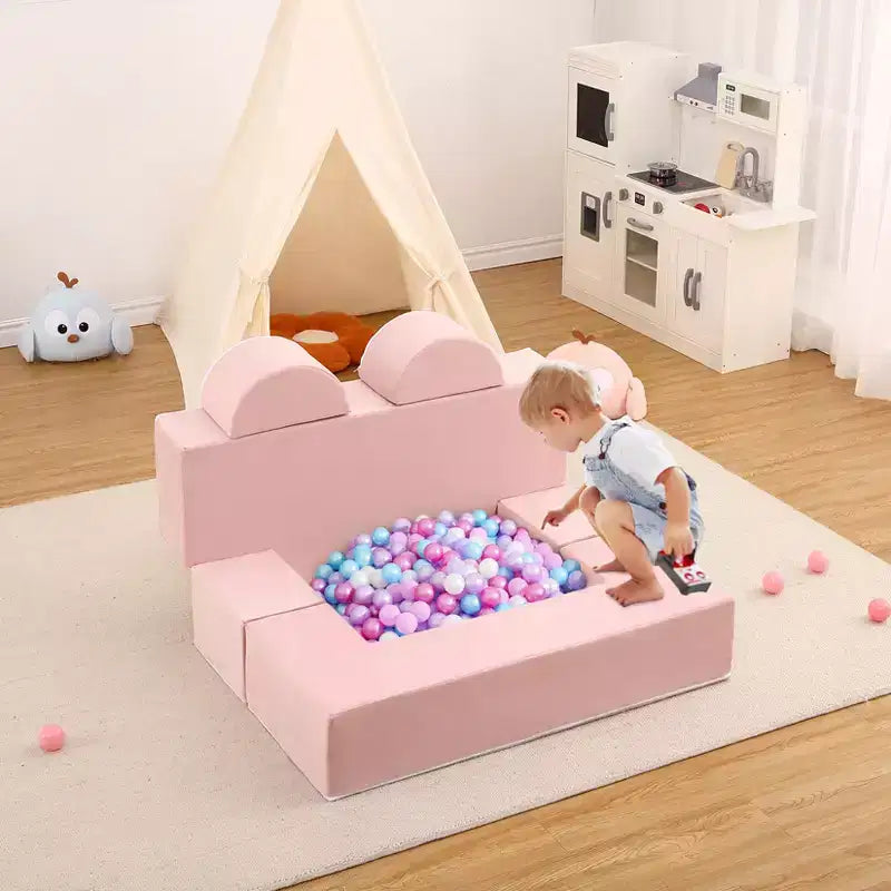 Divano per bambini per neonati, in schiuma con cuscini rimovibili, divano morbido convertibile per leggere, giocare e dormire