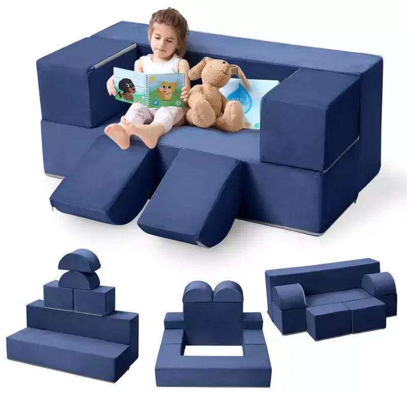 Divano per bambini per neonati, in schiuma con cuscini rimovibili, divano morbido convertibile per leggere, giocare e dormire