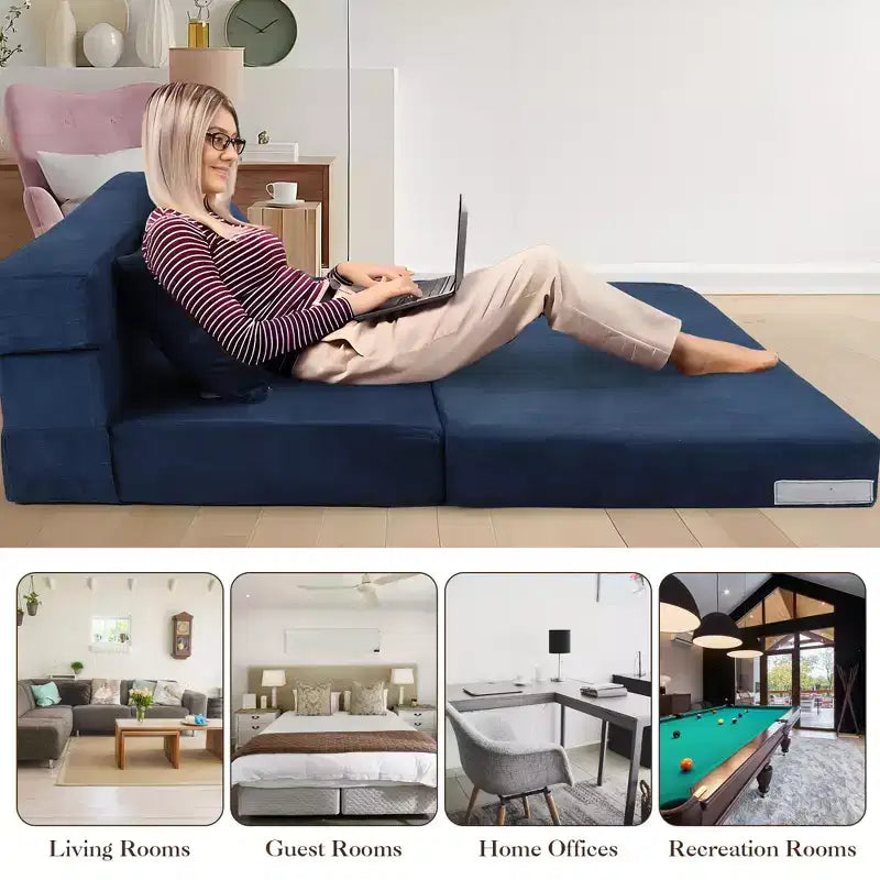 Divano letto pieghevole con cuscino, Poltrona letto convertibile, Materasso per divano pieghevole