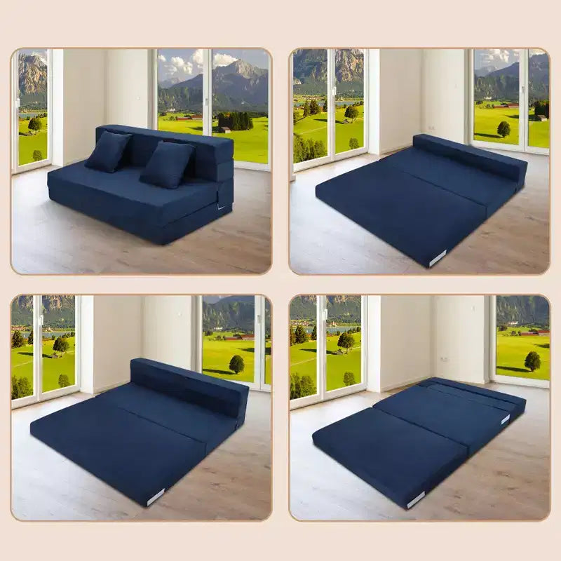 Divano letto pieghevole con cuscino, Poltrona letto convertibile, Materasso per divano pieghevole